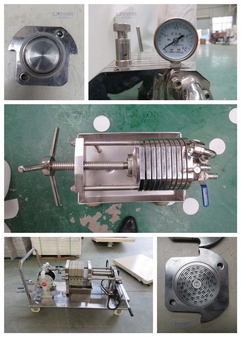 Chamber filter press for the food and beverage industry, also known as a  laboratory filter, wine filter or juice filter. - Strassburger Filter EN