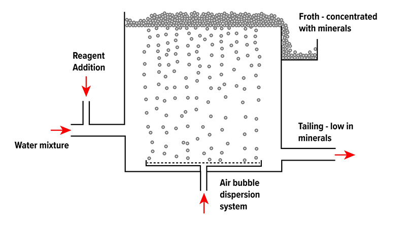 Dissolved air flotation machine working principle display