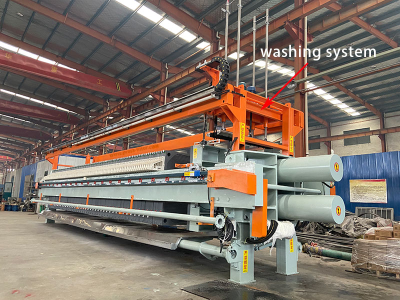 filter press with washing system
