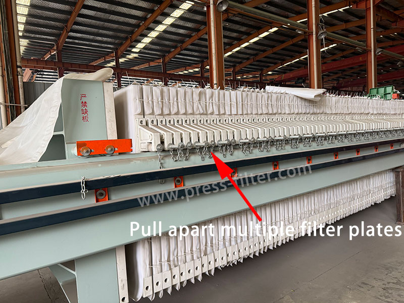 Fast opening filter press